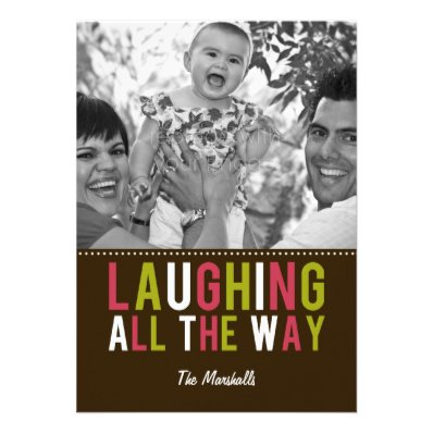 Laughing All The Way Holiday Photo Cards Personalized Announcement