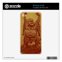 Laughing Buddha (dark red) Skin For The iPhone 4