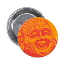 Laughing Buddha (red) Pinback Buttons
