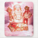 Laughing Buddha Sitting On Cloud Mousepad by Buddhans_Mousepads Laughing Buddha Sitting On Cloud Mousepad