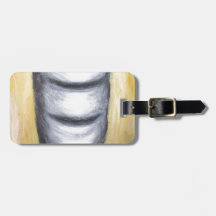 Laughing Cyclops (surrealism monster portrait ) Bag Tags