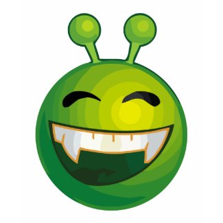 Laughing green alien shirt