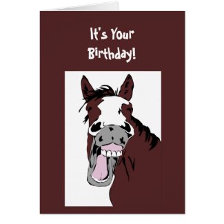 Laughing Horse Yee Haw We're going to Celebrate Greeting Card