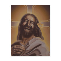 Laughing Jesus post card