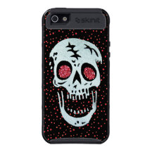Laughing Red Glitter Eye Skull iPhone 5 Case