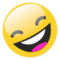 LAUGHING SMILEY FACE STICKER