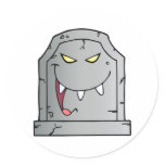 Laughing Tombstone Cartoon Character Stickers