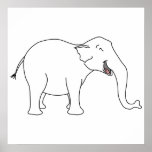 Laughing White Elephant. Print