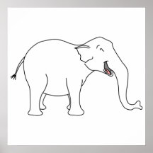 Laughing White Elephant. Print