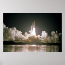 Launch of Space Shuttle Discovery (STS-103) Poster