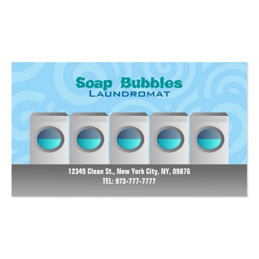 Laundromat Business Cards (front side)