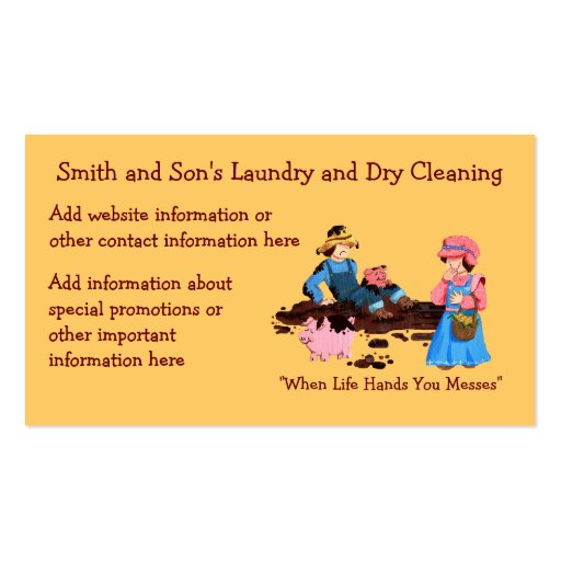 Laundry and Dry Cleaning Business Card (back side)