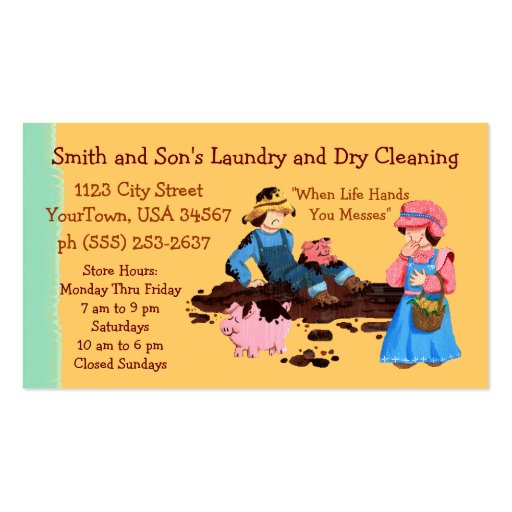 Laundry and Dry Cleaning Business Card (front side)