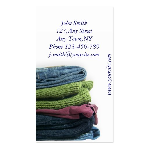 Laundry Business Card Template (front side)