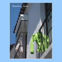 Laundry Day in Barcelona, Spain Postcard postcards