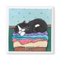 Laundry Day Nap - Cat Magnet