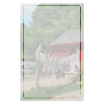 Laundry Hanging on Line Custom Stationery