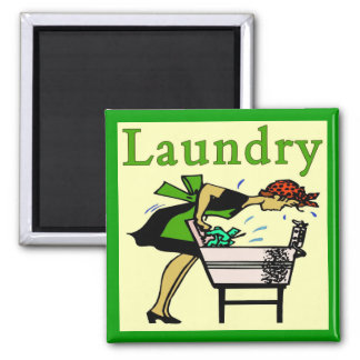 Laundry Lady 2 Inch Square Magnet