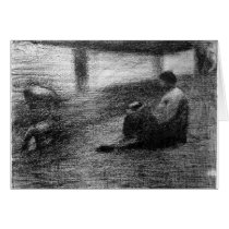 Laundry on the line by Georges Seurat Greeting Cards