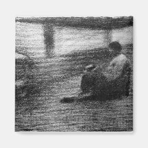 Laundry on the line by Georges Seurat Refrigerator Magnet