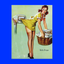 Laundry Pinup Post Card