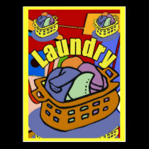 Laundry Room Basket postcards