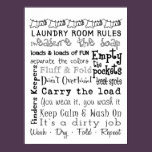 Laundry Room Rules Poster posters