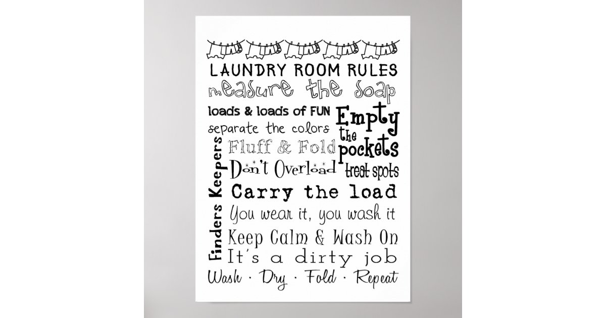 laundry-room-rules-poster-zazzle