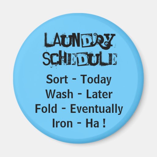 Laundry Schedule Zazzle