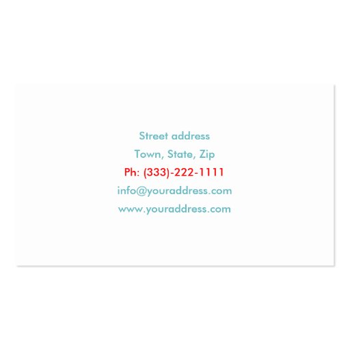 Laundry Service - Blue Water Business Card (back side)