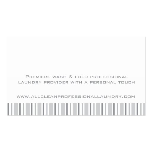Laundry service grey swing tag / business card (back side)