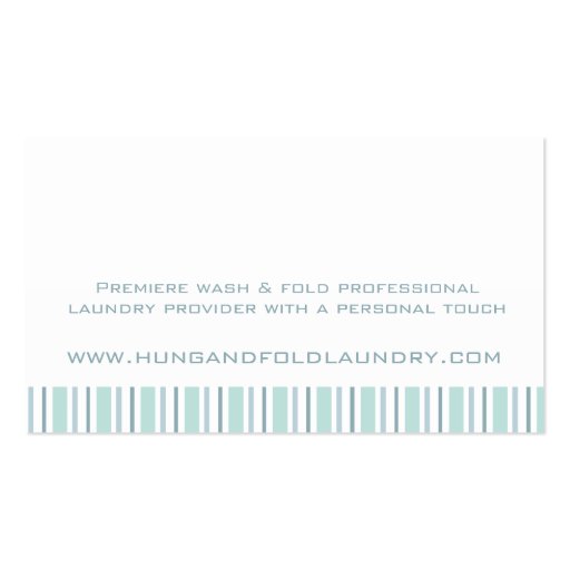 Laundry service mint swing tag / business card (back side)