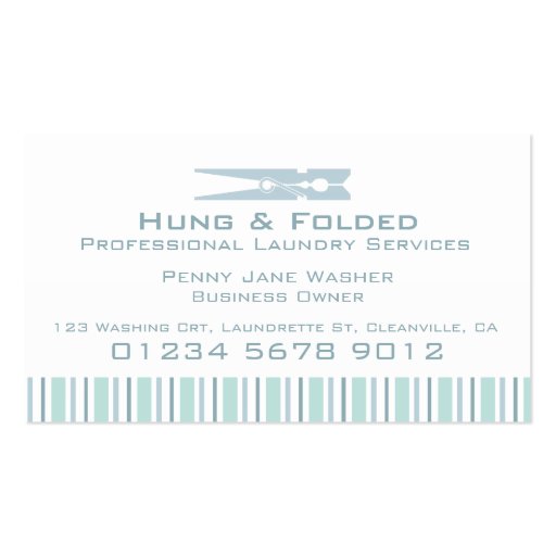 Laundry service mint swing tag / business card (front side)