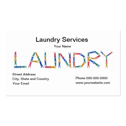 Laundry Services Business Card (front side)