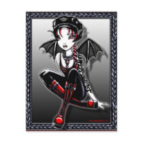 Laura Bat Winged Biker Fae postcards