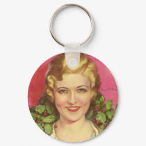 Laura La Plante 1929 Christmas magazine cover keychains