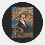 Laurant magician illusionist entertainer round stickers