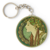 Laurel, Alphonse Mucha Keychain