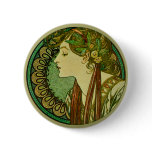 Laurel, Alphonse Mucha Pin