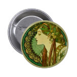 Laurel, Alphonse Mucha buttons