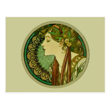 Laurel, Alphonse Mucha Post Card