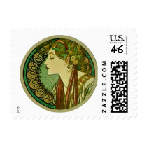 Laurel, Alphonse Mucha Postage Stamp