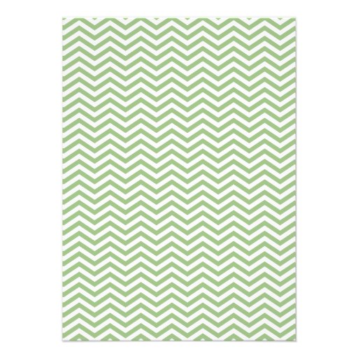 Laurel Green Chevron Stripes; Chalkboard look Personalized Invitation