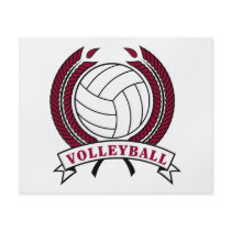 laurel volleyball emblem design full color flyer