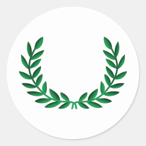 Laurel Wreath Classic Round Sticker Zazzle