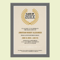 Laurel Wreath Graduation Announcement (grey) invitations