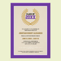 Laurel Wreath Graduation Announcement (purple) invitations