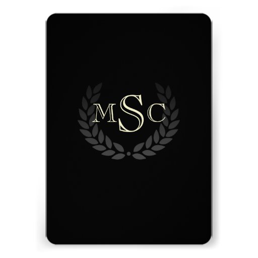 Laurel Wreath Monogram Classic College Graduation Card