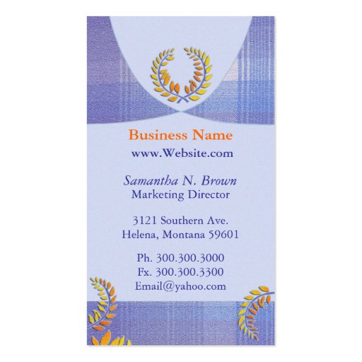 Laurel Wreath:: Personalized Business Cards (front side)