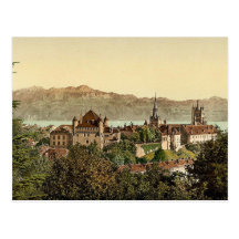 Lausanne, general view, with Savoy Alps, Geneva La Postcards